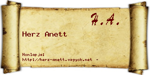 Herz Anett névjegykártya